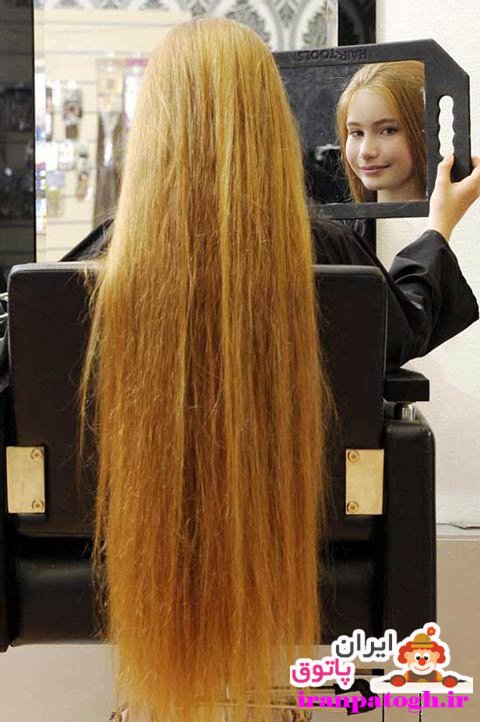 دختری با موهای بسیار بلند و زیبا (عکس)
