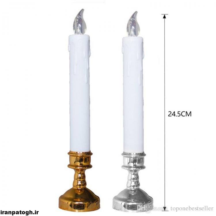 شمع دوعددی LED شمعدان دار
